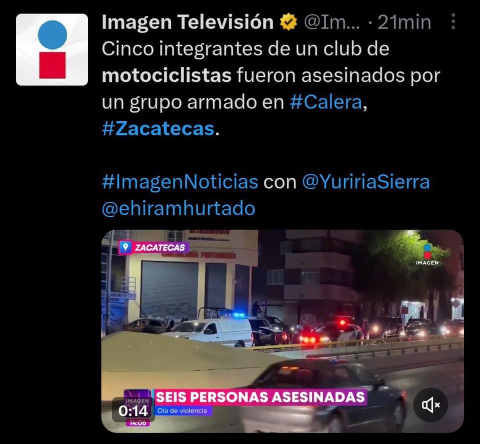 Matan a 5 jóvenes miembros de un club de moto en México