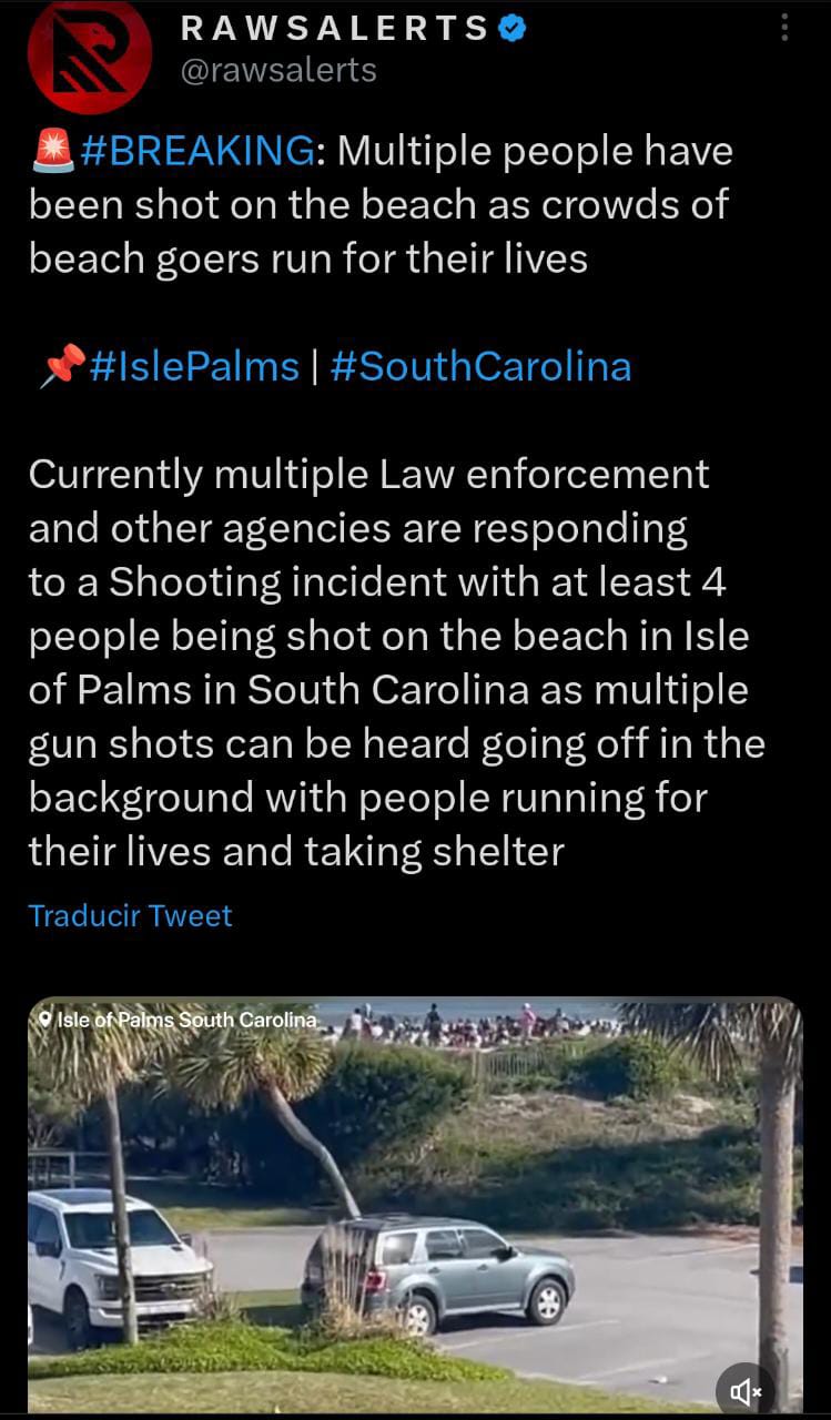 Reportan tiroteo en playa de Carolina del Sur en pleno viernes