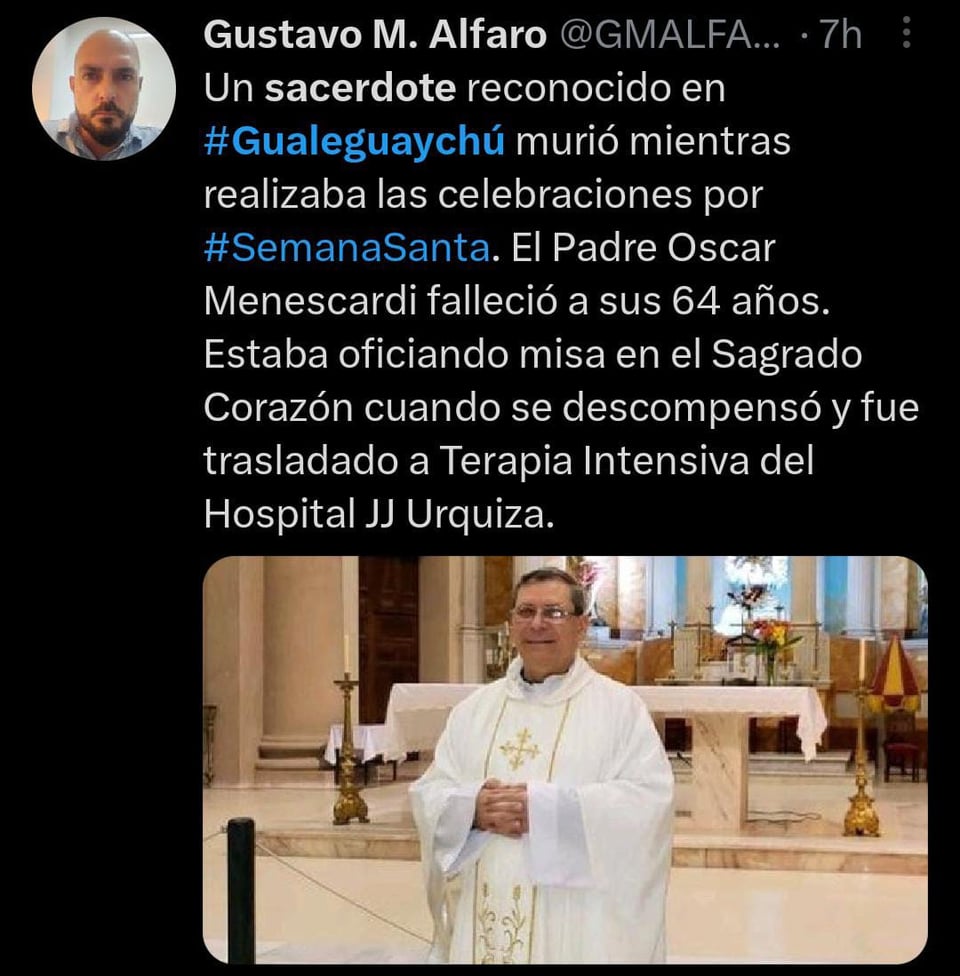 Tras su traslado fue puesto en terapia intensiva