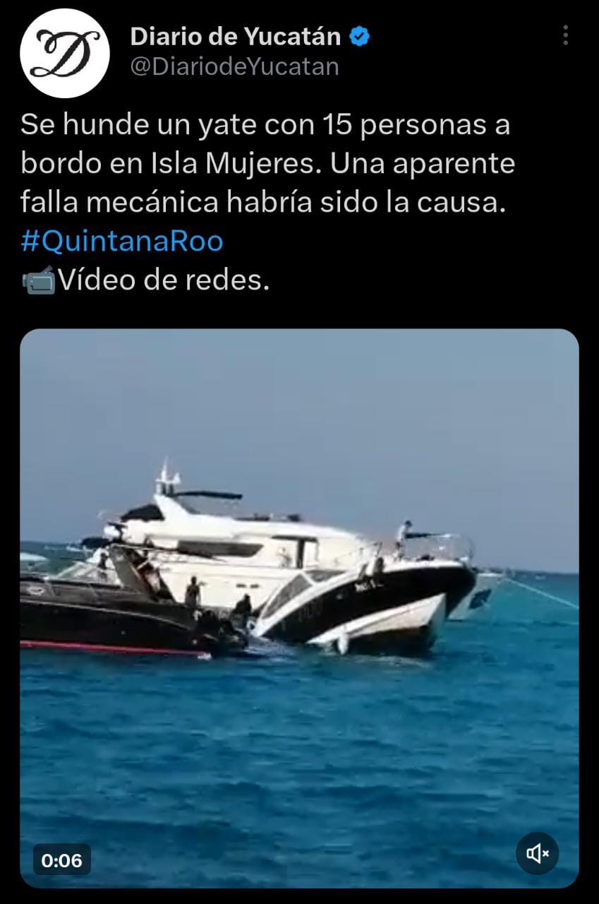 Reportan emergencia que sufrió un yate en playa de México en plena Semana Santa