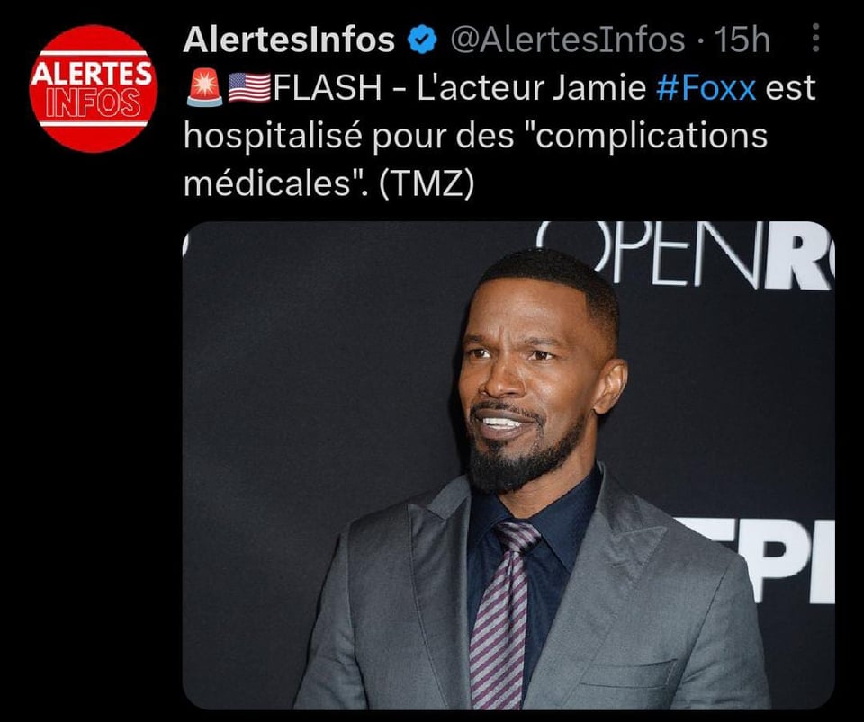 Hospitalizan de emergencia al famoso actor Jamie Foxx