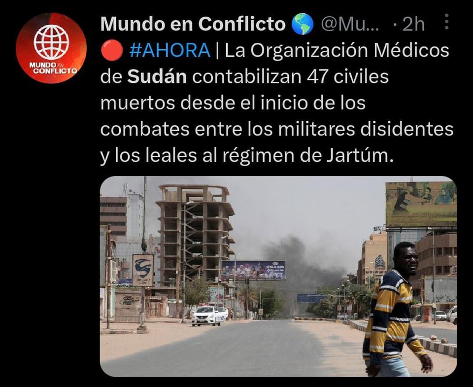 Lanzan misiles durante enfrentamiento en Sudán