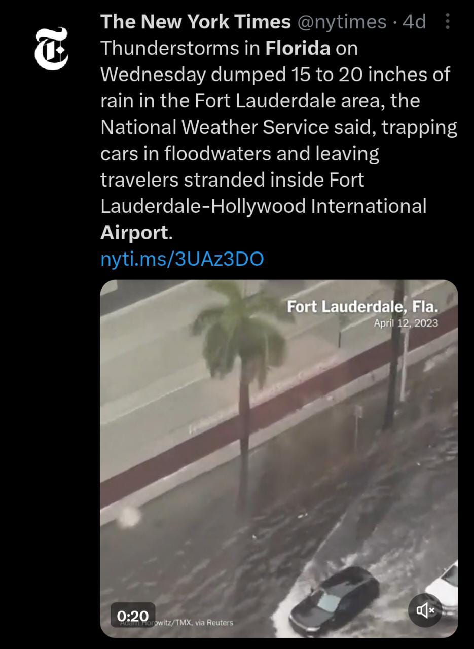 Reabren aeropuerto del sur de Florida mientras esperan más tormentas