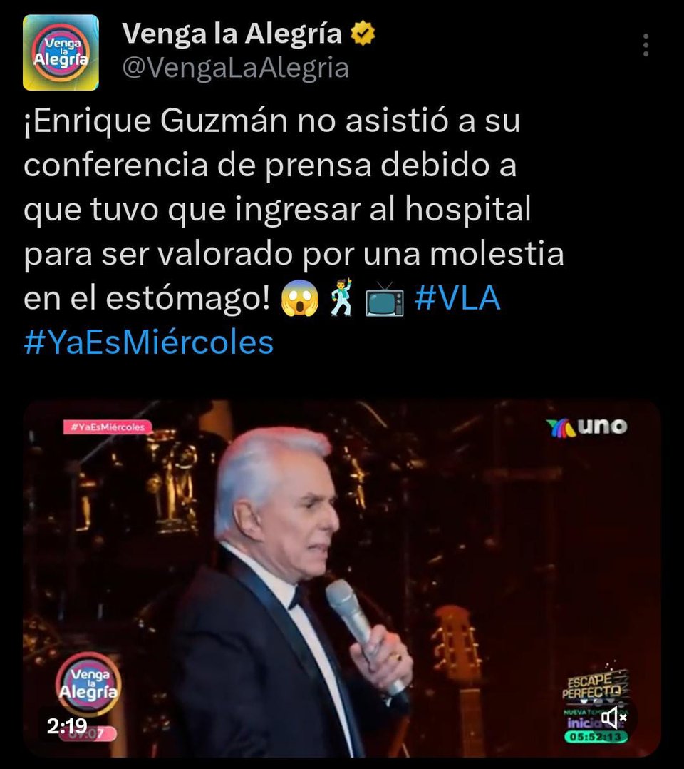 Enrique Guzmán is hospitalized in an emergency