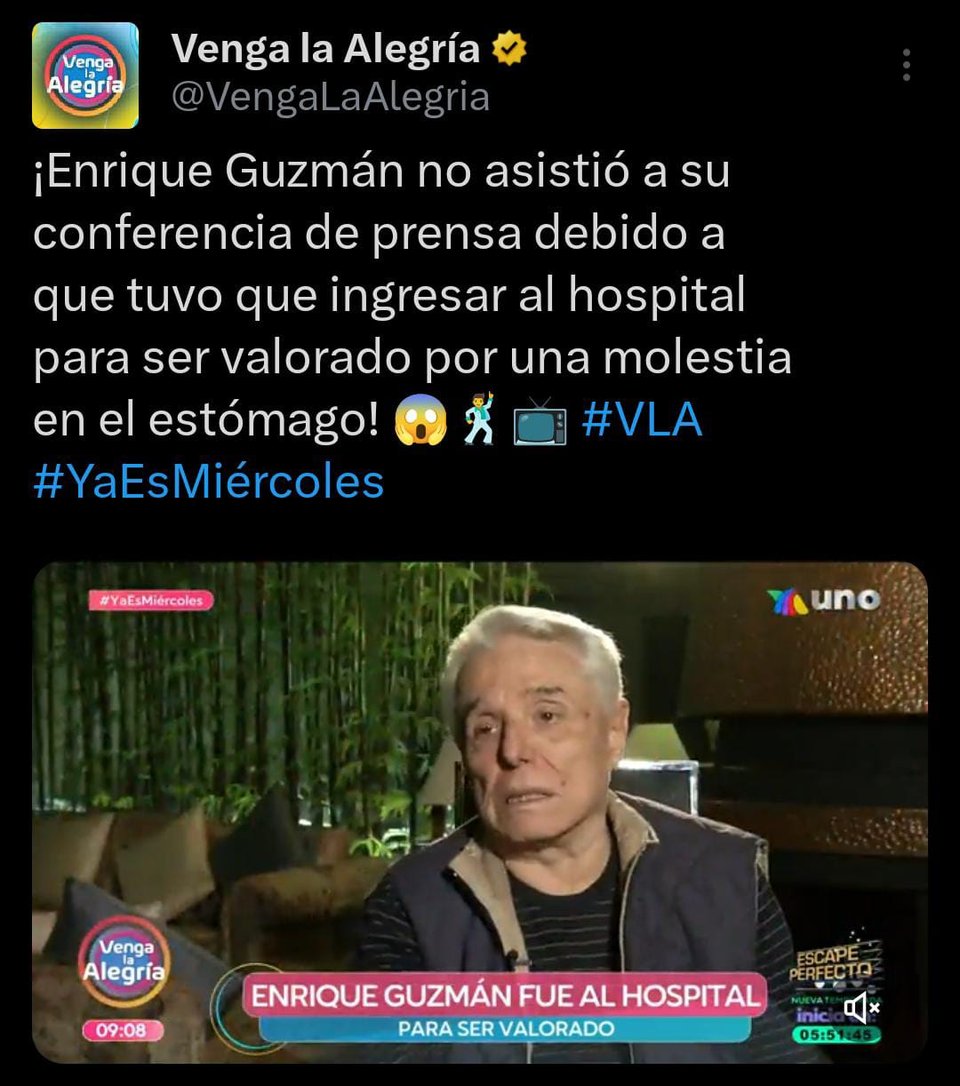 ¿Cuál es el padecimiento que lo llevó al hospital?