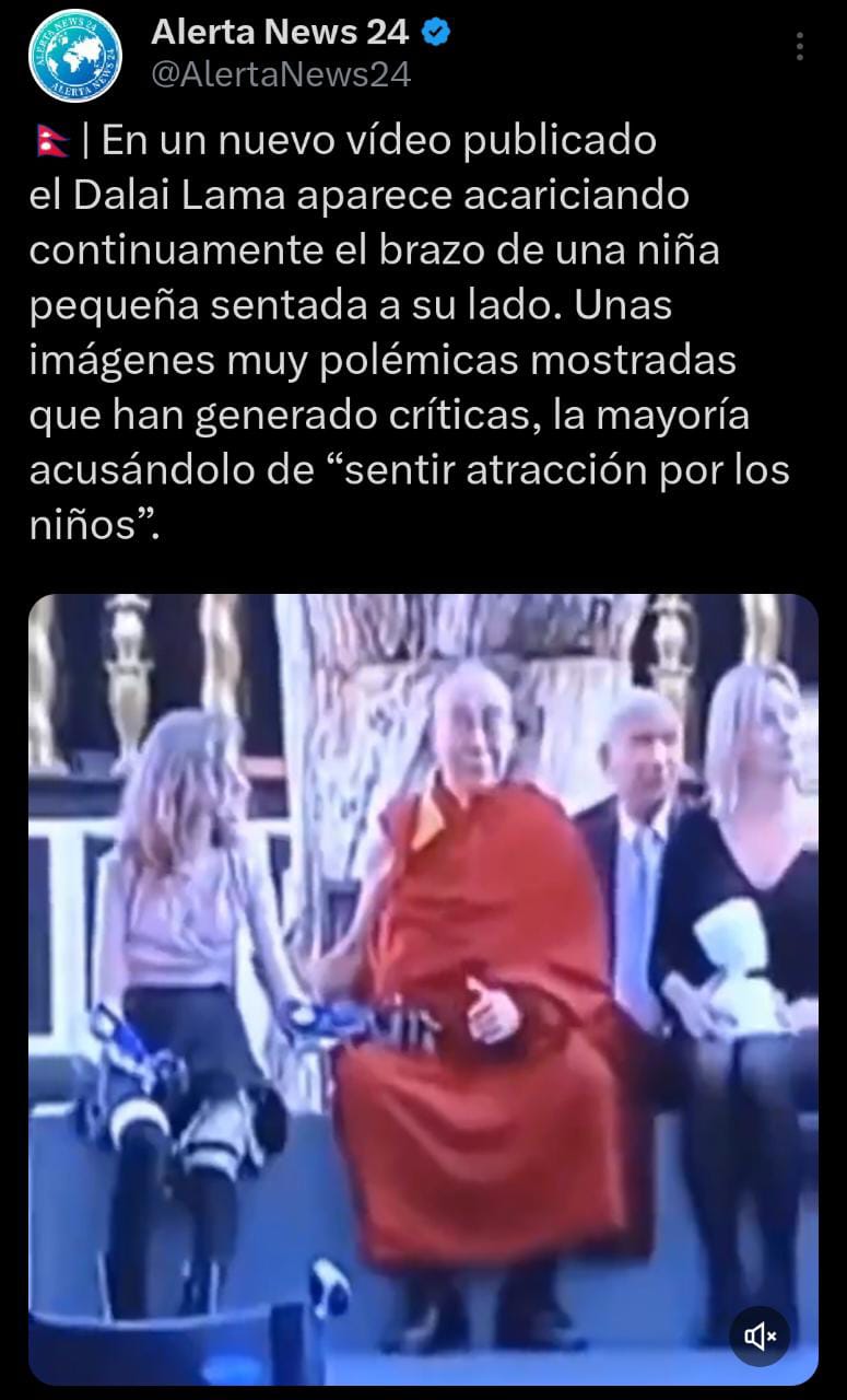 Ahora difunden video del Dalái Lama acariciando inapropiadamente a una niña