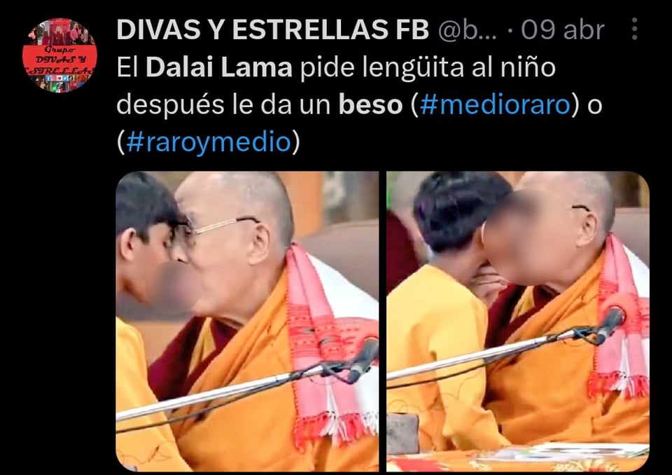 Difunden video del Dalái Lama acariciando inapropiadamente a una niña