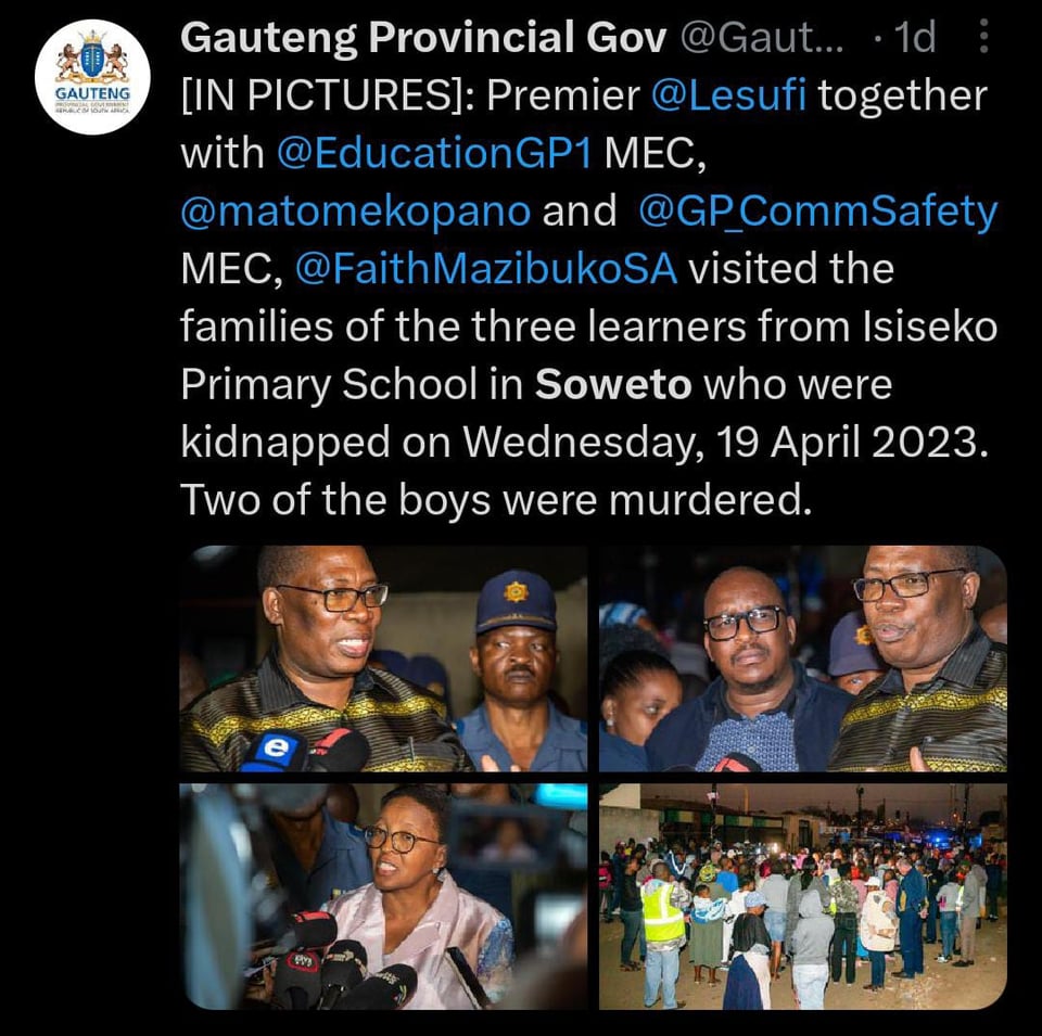 Asesinan a dos niños en Sudáfrica y sus cuerpos son encontrados de la peor manera