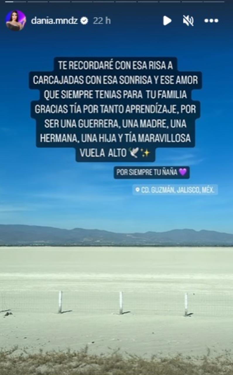 Dania Méndez se muestra de luto
