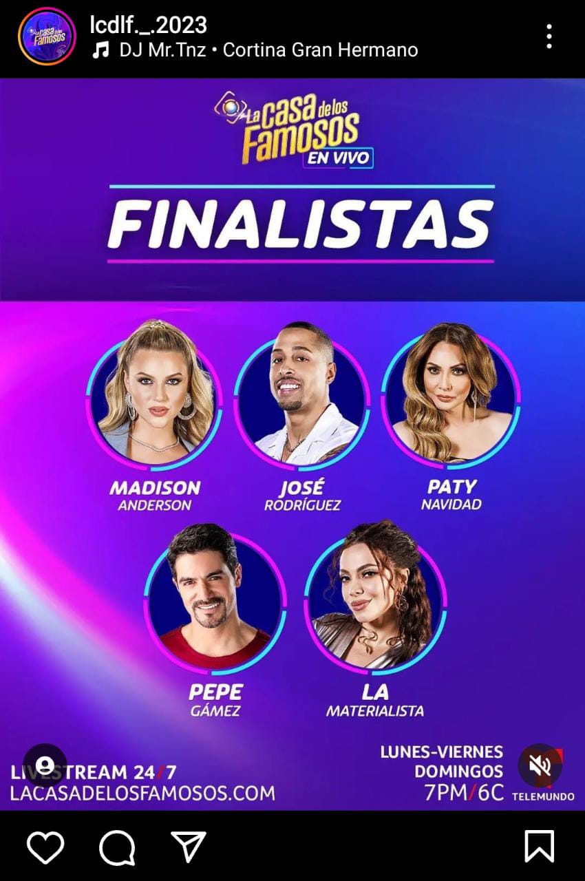 El reality se encuentra en su recta final