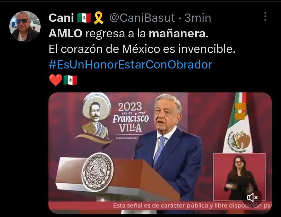 AMLO reaparece para decir que está bien de salud