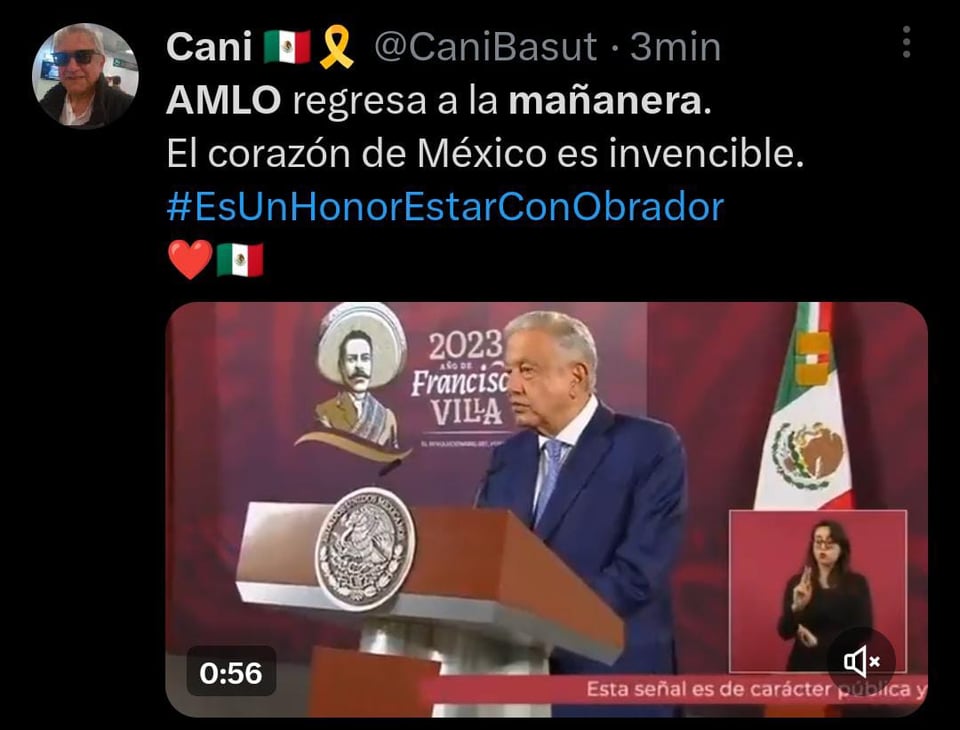 Tras rumores de muerte cercana, AMLO reaparece para decir que está bien de salud