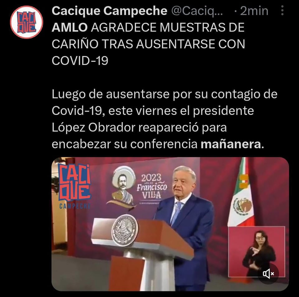 Aseguró dar negativo a prueba de COVID