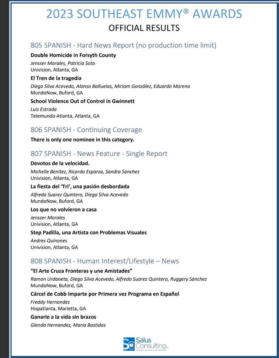 Nominados en Hard News Report
