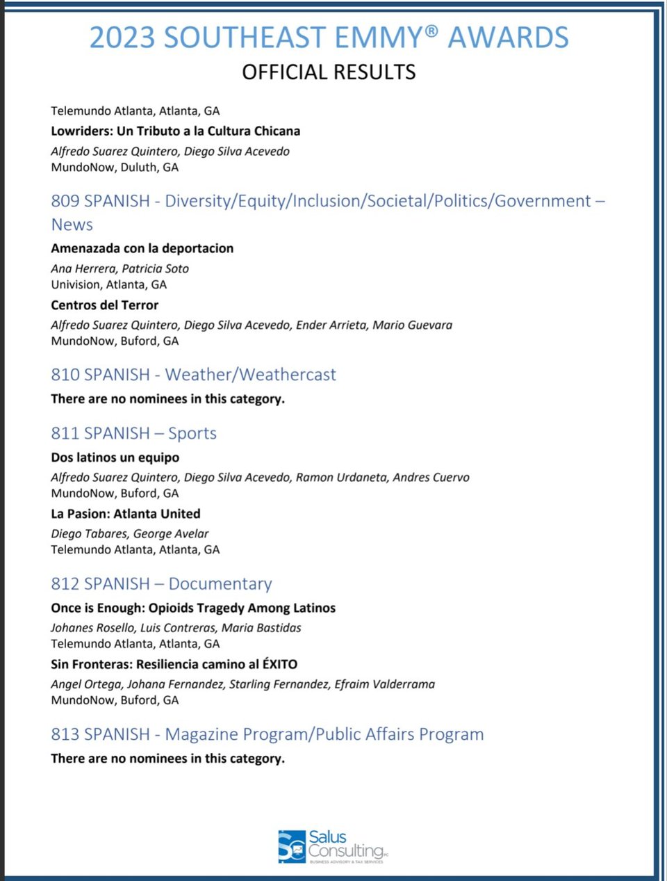 Nominaciones de MundoNow en los Premios Emmy: Parte 2