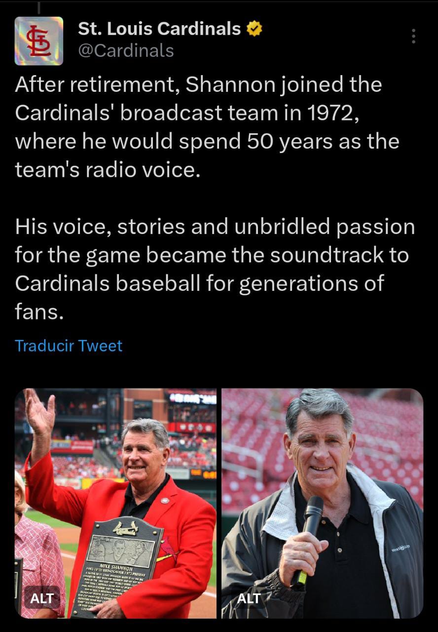 Se despiden del locutor de Los Cardinals de St. Louis