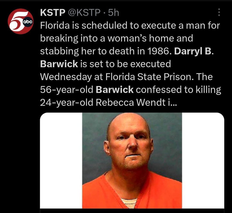 Florida ejecutará a prisionero por apuñalamiento