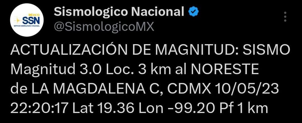 Sismo de 2.3 grados despertó a mexicanos la noche del miércoles