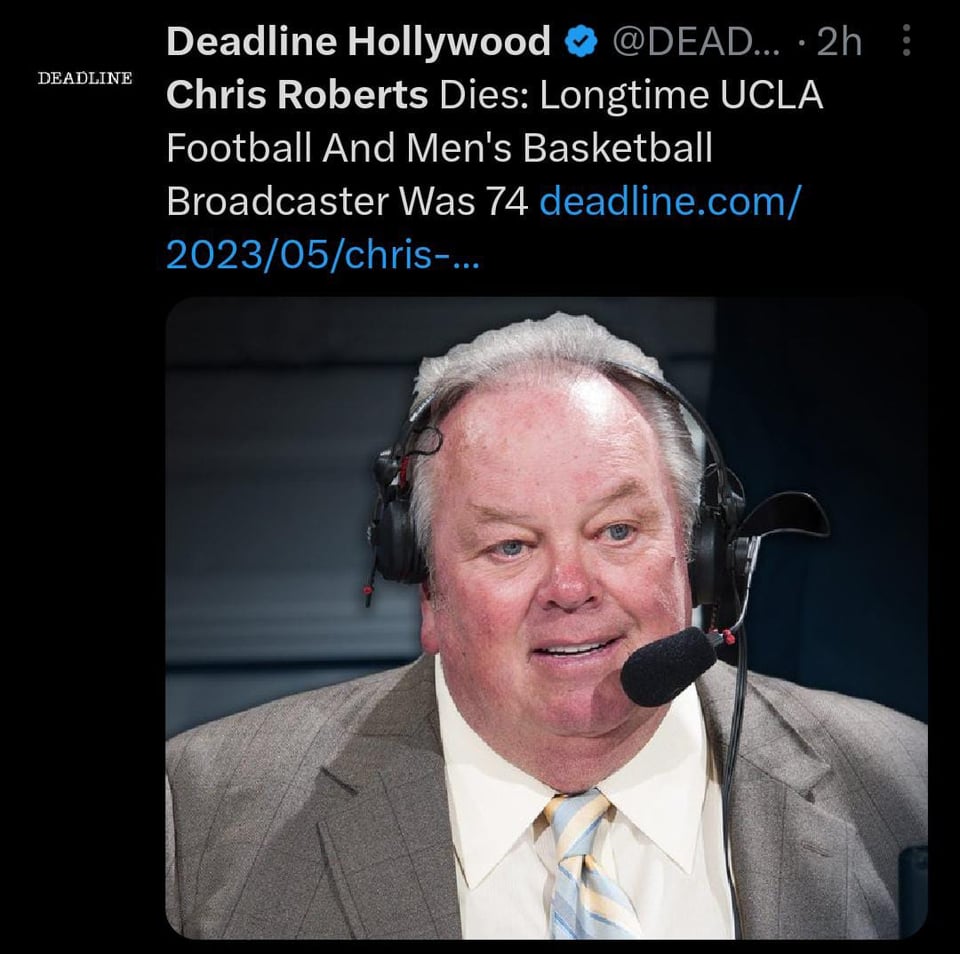 Muere Chris Roberts, ex locutor de radio a los 74 años