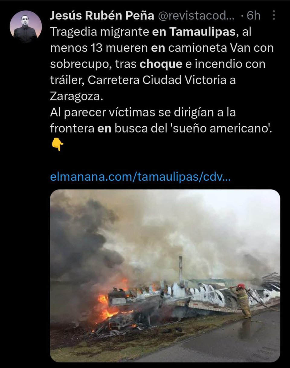 Múltiples muertos en accidente en carretera al norte de México