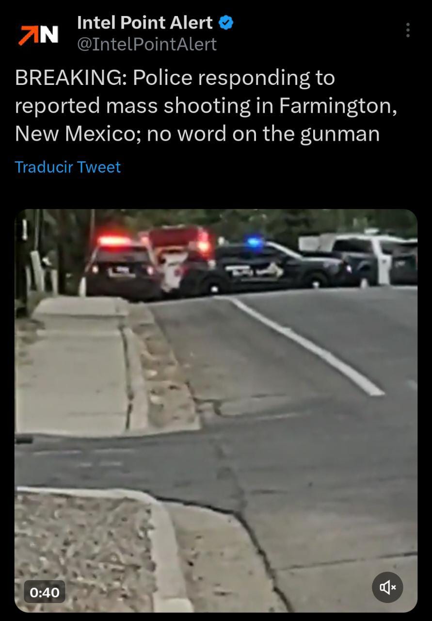 Informan de tiroteo en Farmington, Nuevo México
