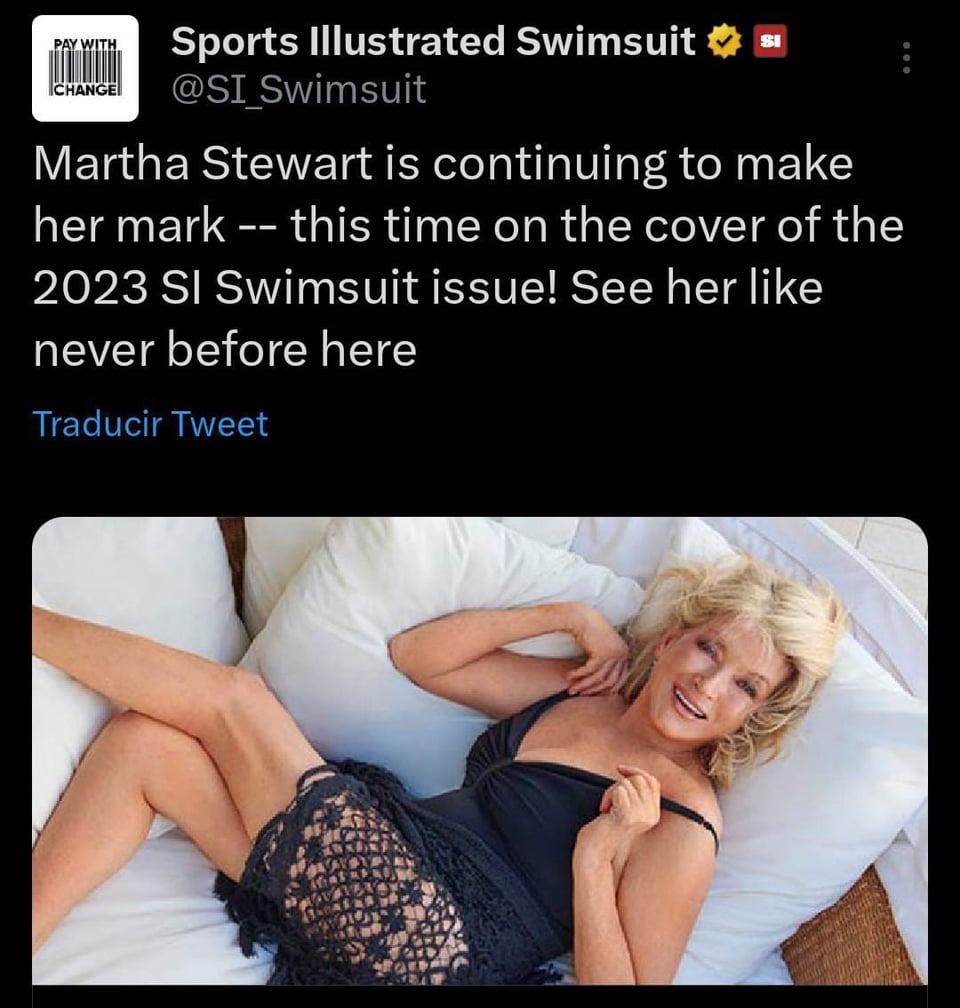 Martha Stewart hace historia y posa en traje de baño para portada de revista