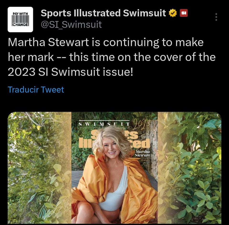 Martha Stewart posa en traje de baño para portada de revista