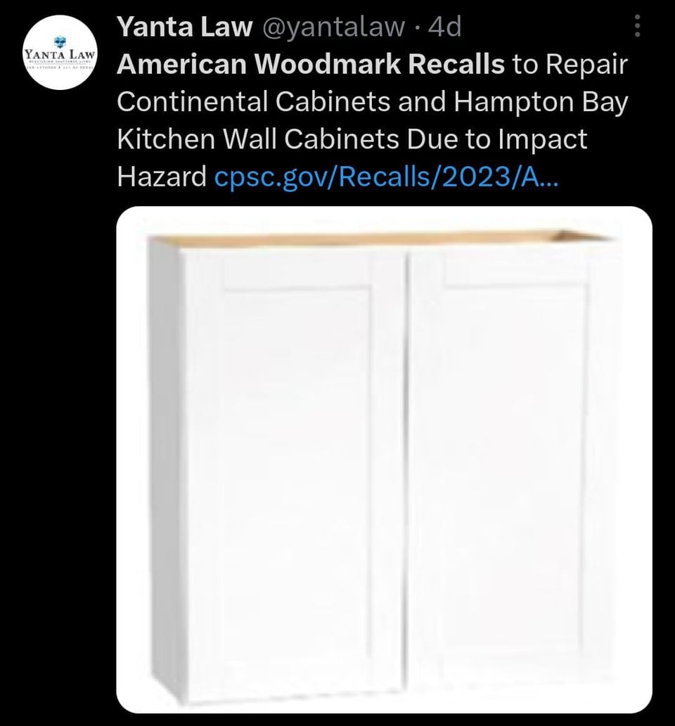 Emiten recall de gabinetes de cocina de American Woodmark por peligro