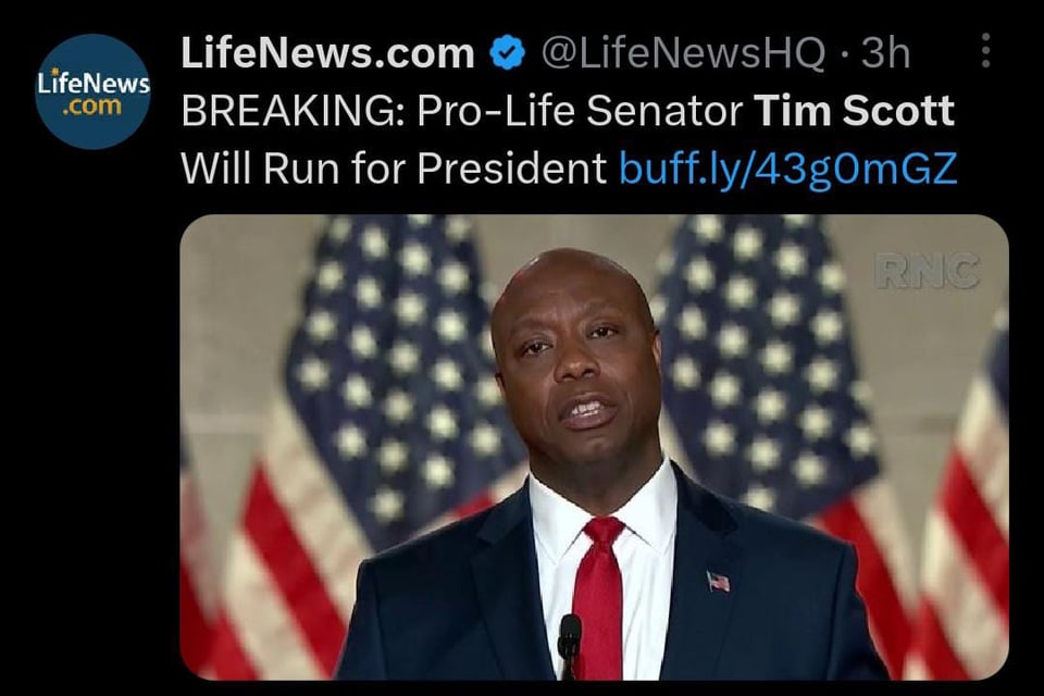 Senador Tim Scott se lanza a la presidencia de EEUU por el partido republicano