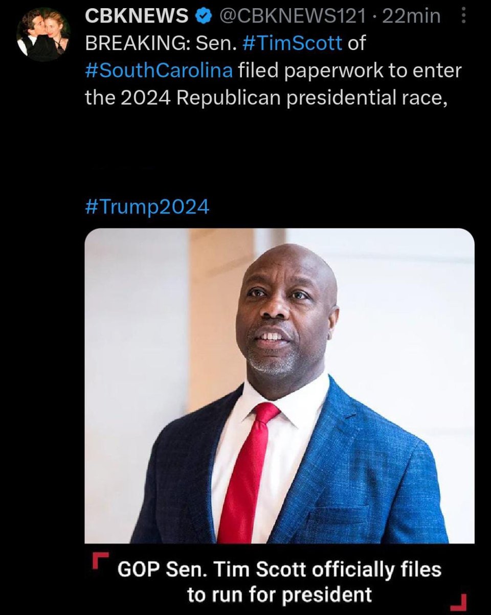 Senador Tim Scott se lanza a la presidencia de EEUU