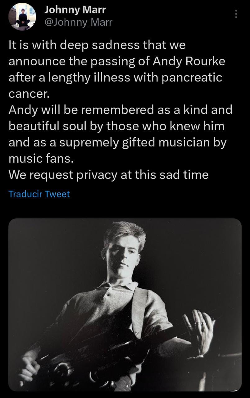 Muere Andy Rourke, bajista de 'The Smiths'