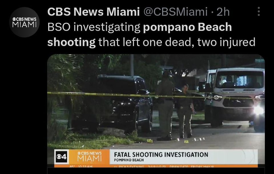 Autoridades investigan tiroteo en el sur de Florida que dejó saldo mortal