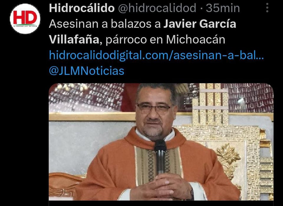 Sacerdote es asesinado a tiros en Michoacán mientras conducía su vehículo