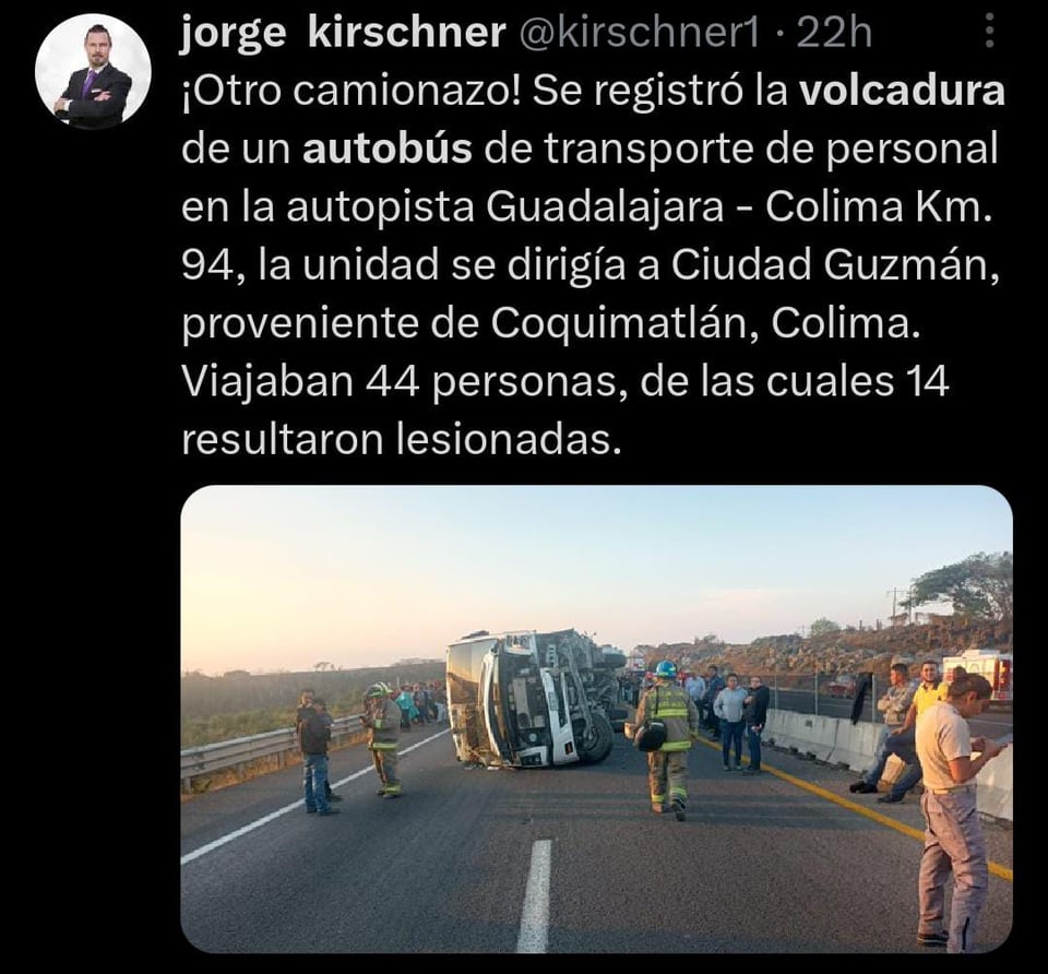 Accidente de autobús deja múltiples heridos en México 