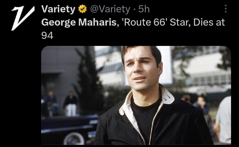 Muere George Maharis, actor de Ruta 66 