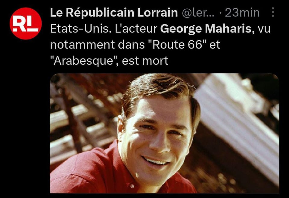 Muere el famoso actor George Maharis