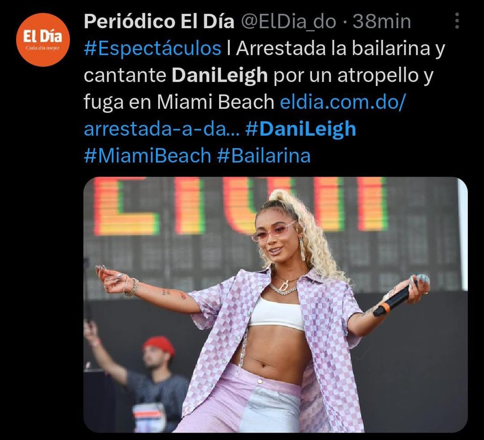 Dancer and singer DaniLeigh arrested in Miami Beach hit-and-run