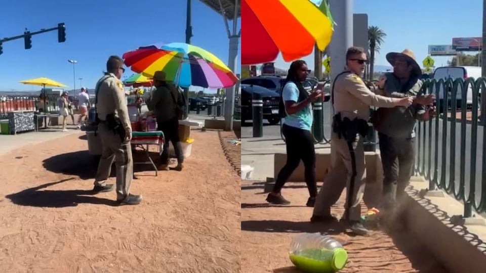Autoridades de Las Vegas someten y arrestan a vendedor ambulante inmigrante