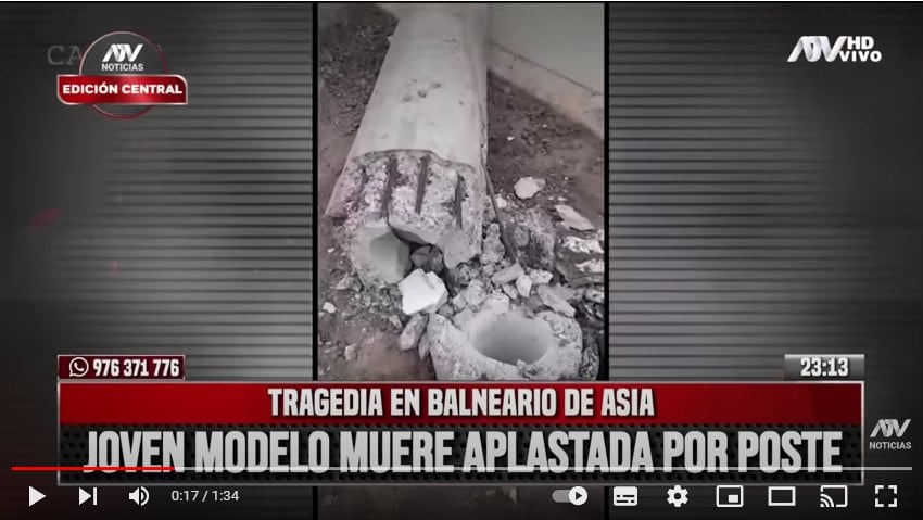 Young man crushed to death by pole