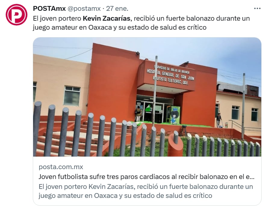 Muere futbolista balonazo estómago