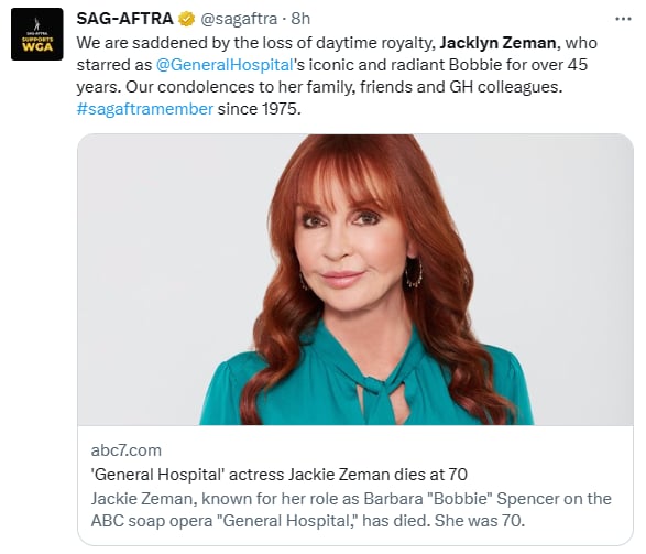 Muere Jacklyn Zeman