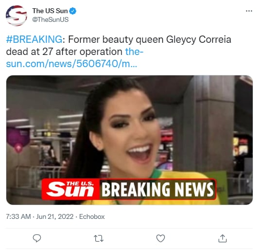 Muere exreina de belleza