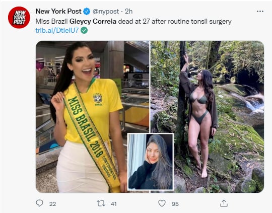 Muere exreina de belleza