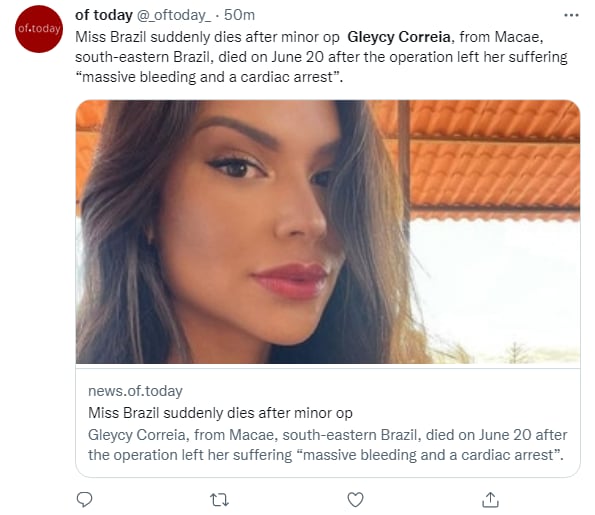 Muere exreina de belleza