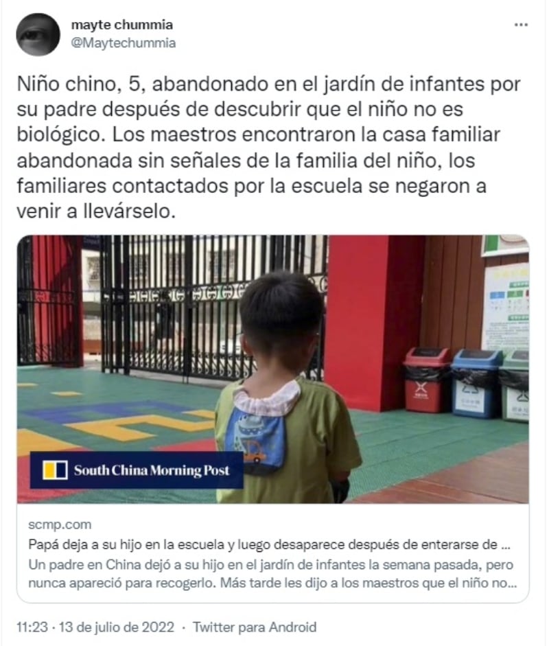 Padre abandona a su hijo en escuela tras descubrir que no es suyo