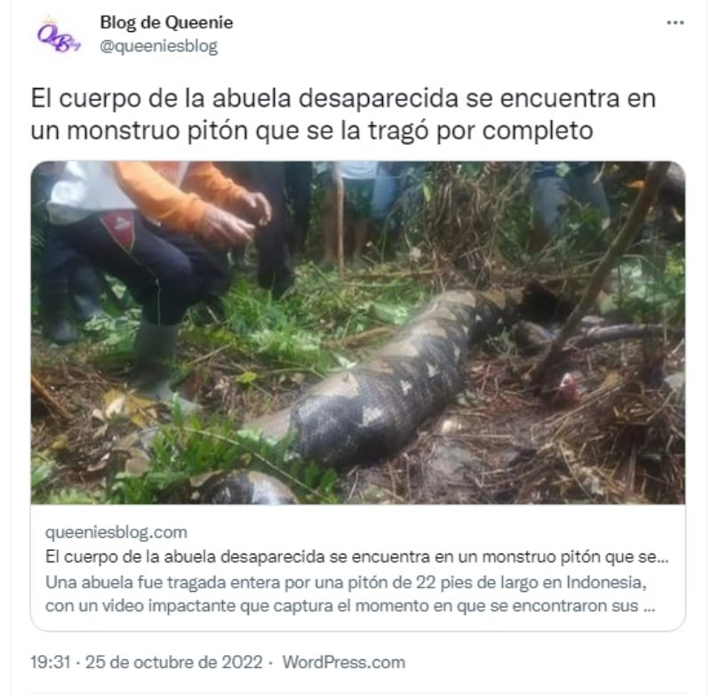 They find a female python body: She ate her whole