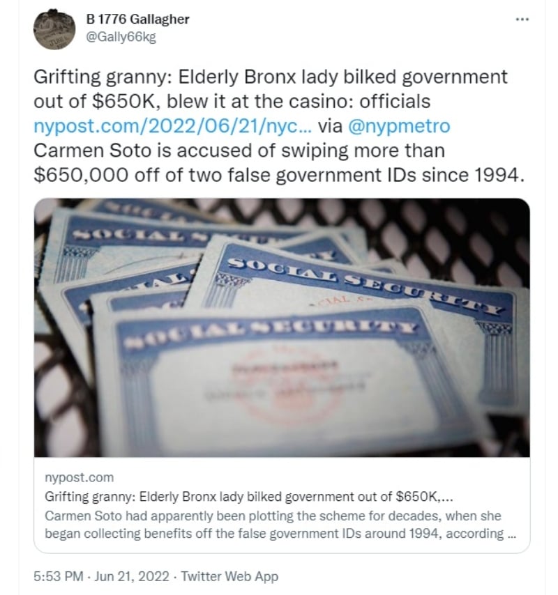Detienen abuelita estafadora por gastar sus cheques