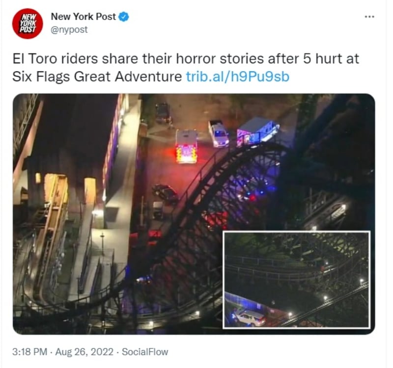 Accidente en Six Flags deja varios heridos