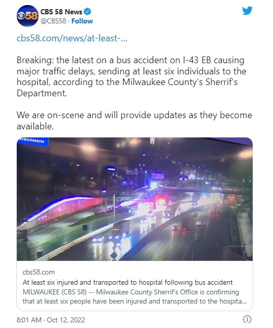 volcamiento incendio autopista muertos Milwaukee
