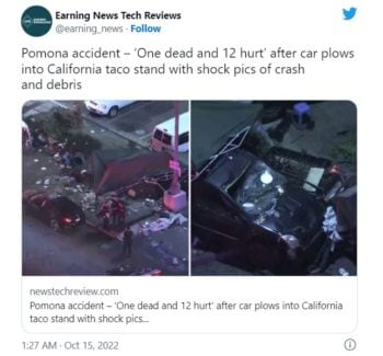 Auto se estrella contra puesto de tacos California